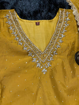 HANDWORK  REAL MIRROR WORK SILK SUIT