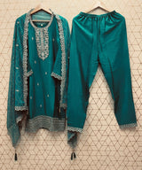 Designer Embroidery Work Silk Suit