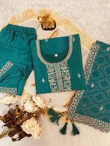 Designer Embroidery Work Silk Suit