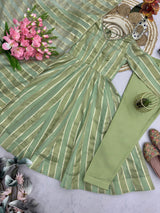 DESIGNER ZARI STRIPED FESTIVE WEAR GOWN
