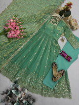 ROYAL ZARI EMBROIDERED FESTIVE ANARKALI GOWN SUIT (11 COLOURS)