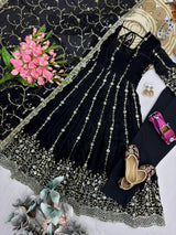ROYAL ZARI EMBROIDERED FESTIVE ANARKALI GOWN SUIT (11 COLOURS)