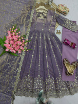 ROYAL ZARI EMBROIDERED FESTIVE ANARKALI GOWN SUIT (11 COLOURS)