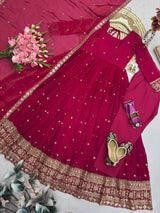 HEAVY EMBORDER ANARKALI GOWN WITH MATCHING PANTS