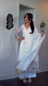 FANDY SILK FLARED ANARKALI GOWN WITH DUPATTA