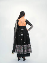 FANDY SILK FLARED ANARKALI GOWN WITH DUPATTA