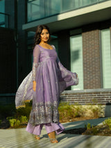FANDY SILK FLARED ANARKALI GOWN WITH DUPATTA