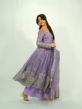 FANDY SILK FLARED ANARKALI GOWN WITH DUPATTA
