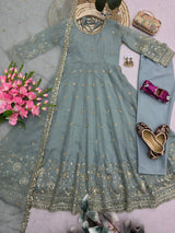 DESIGNER FLARED FESTIVE WEAR ANARKALI GOWN