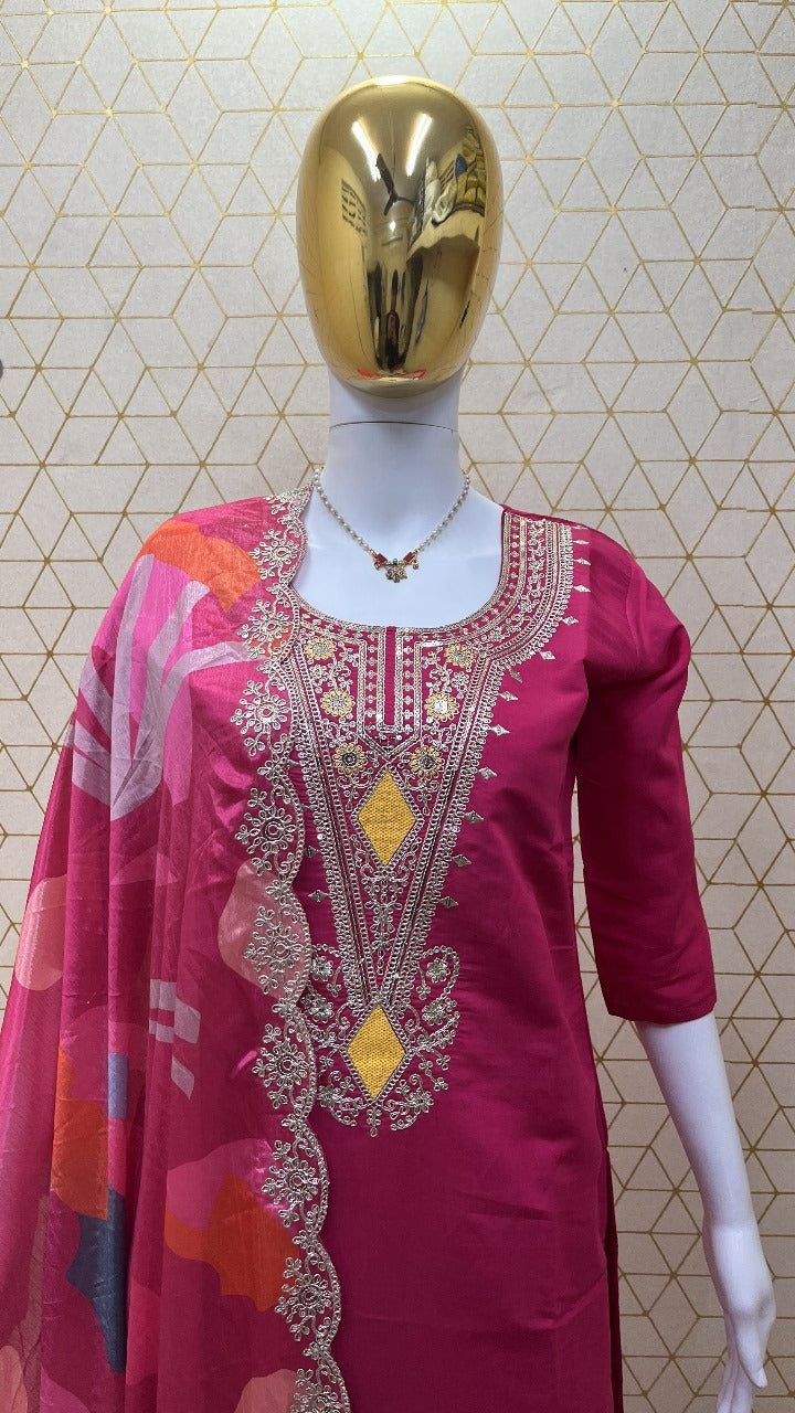 Designer Embroidery Work Suit