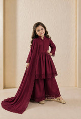 KIDS ETHNIC WEAR FROCK-STYLE PALAZZO SET WITH DUPATTA