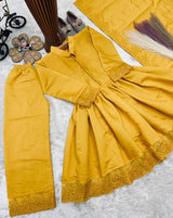 KIDS ETHNIC WEAR FROCK-STYLE PALAZZO SET WITH DUPATTA