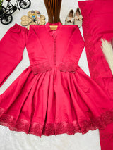 KIDS ETHNIC WEAR FROCK-STYLE PALAZZO SET WITH DUPATTA