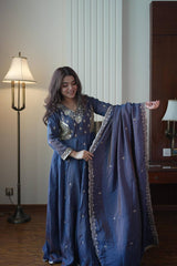 LUXURIOUS BURGUNDY GEORGETTE ANARKALI SET FOR WEDDINGS & PARTIES