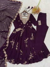 DESIGNER MUSTARD GEORGETTE ANARKALI SET FOR HALDI & WEDDING FUNCTIONS