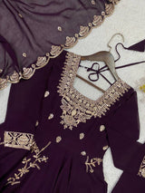 DESIGNER MUSTARD GEORGETTE ANARKALI SET FOR HALDI & WEDDING FUNCTIONS
