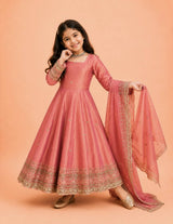 FULL FLARED ETHNIC ANARKALI WITH GOLD BORDER