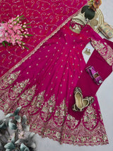 HEAVY GOLD ZARI EMBROIDERED ANARKALI GOWN WITH DUPATTA