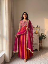 SEQUINED MULTICOLOR ETHNIC GOWN