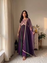 SEQUINED MULTICOLOR ETHNIC GOWN