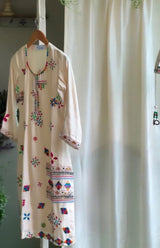 White Designer Embroidery With Mirror Work Suit