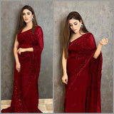 Bollywood Heavy Sequence Silk Saree